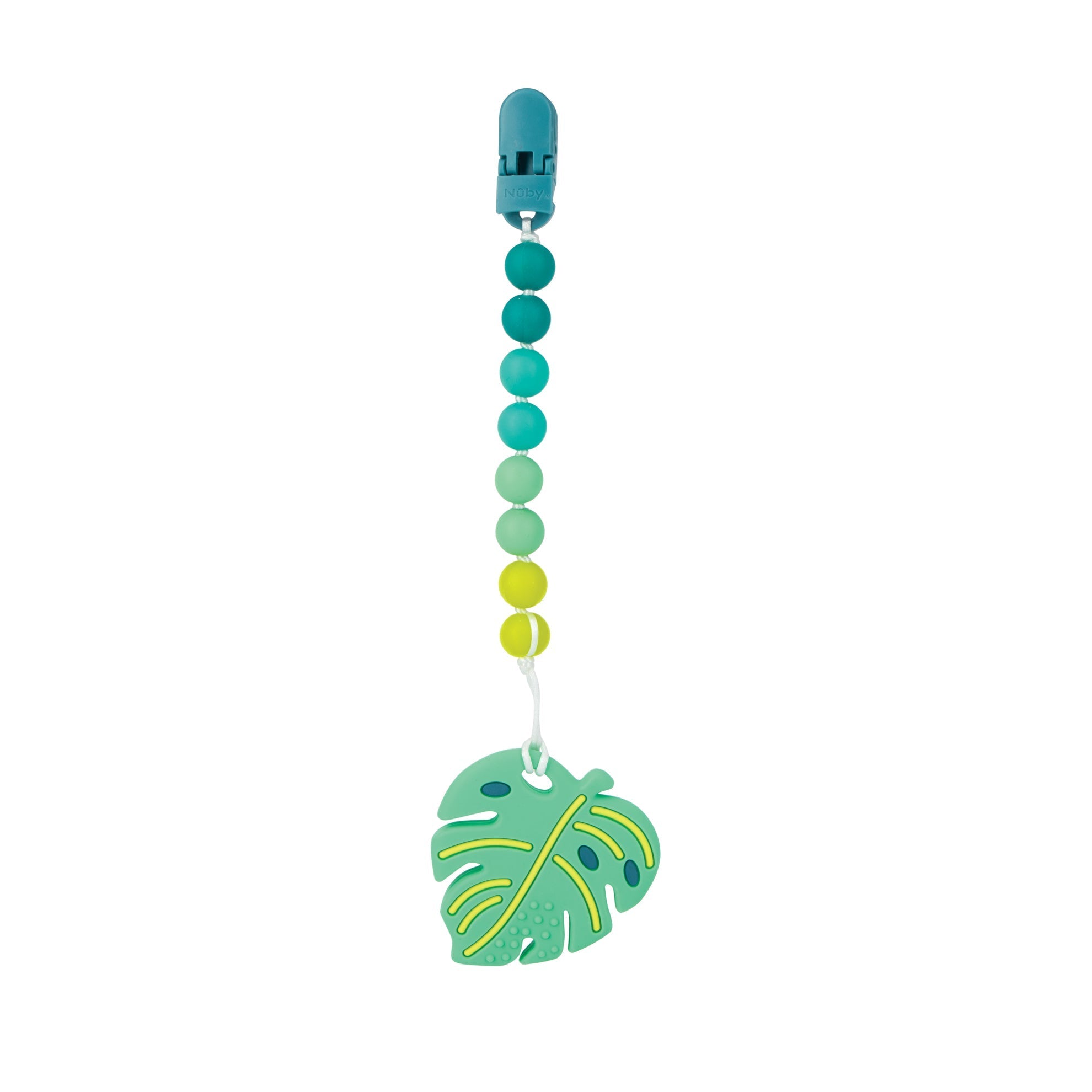 Silicone Teether with Pacifier Clip | Leaf #052YW