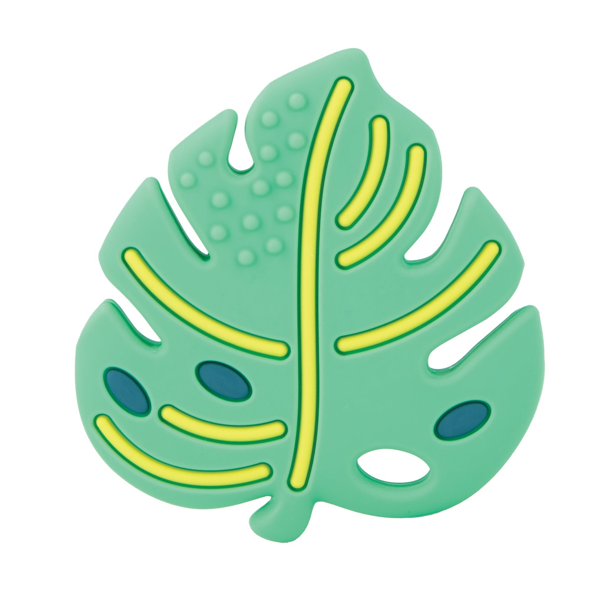 Silicone Teether with Pacifier Clip | Leaf #052YW