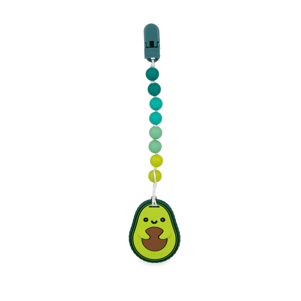 Silicone Teether with Pacifier Clip | Avocado #050F3
