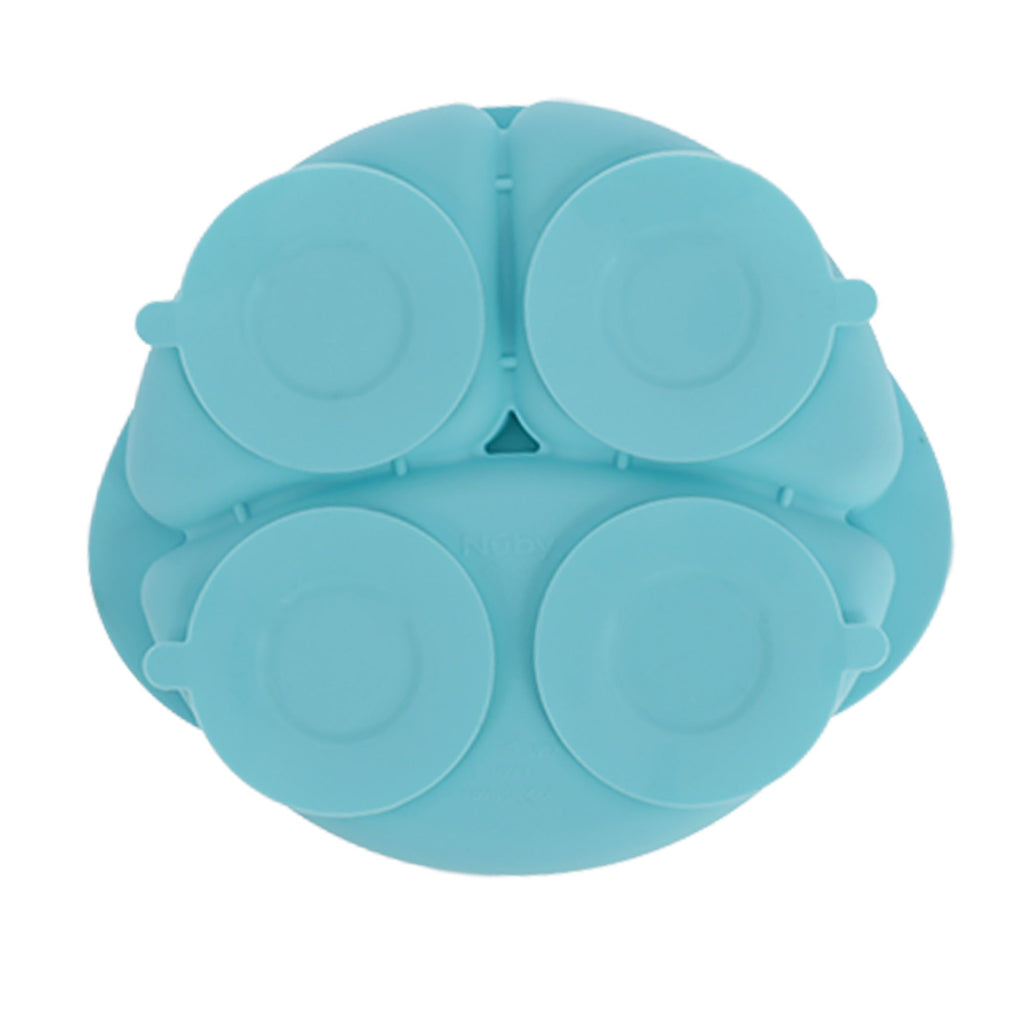 Round Silicone Suction Plate & Lid (2 Pack) | Orange / Aqua #093YS