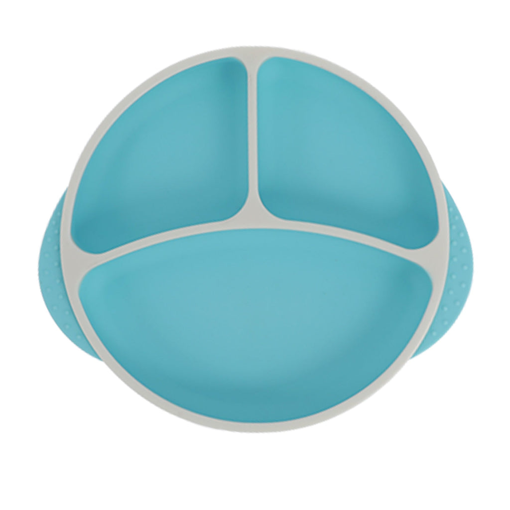 Round Silicone Suction Plate & Lid (2 Pack) | Orange / Aqua #093YS