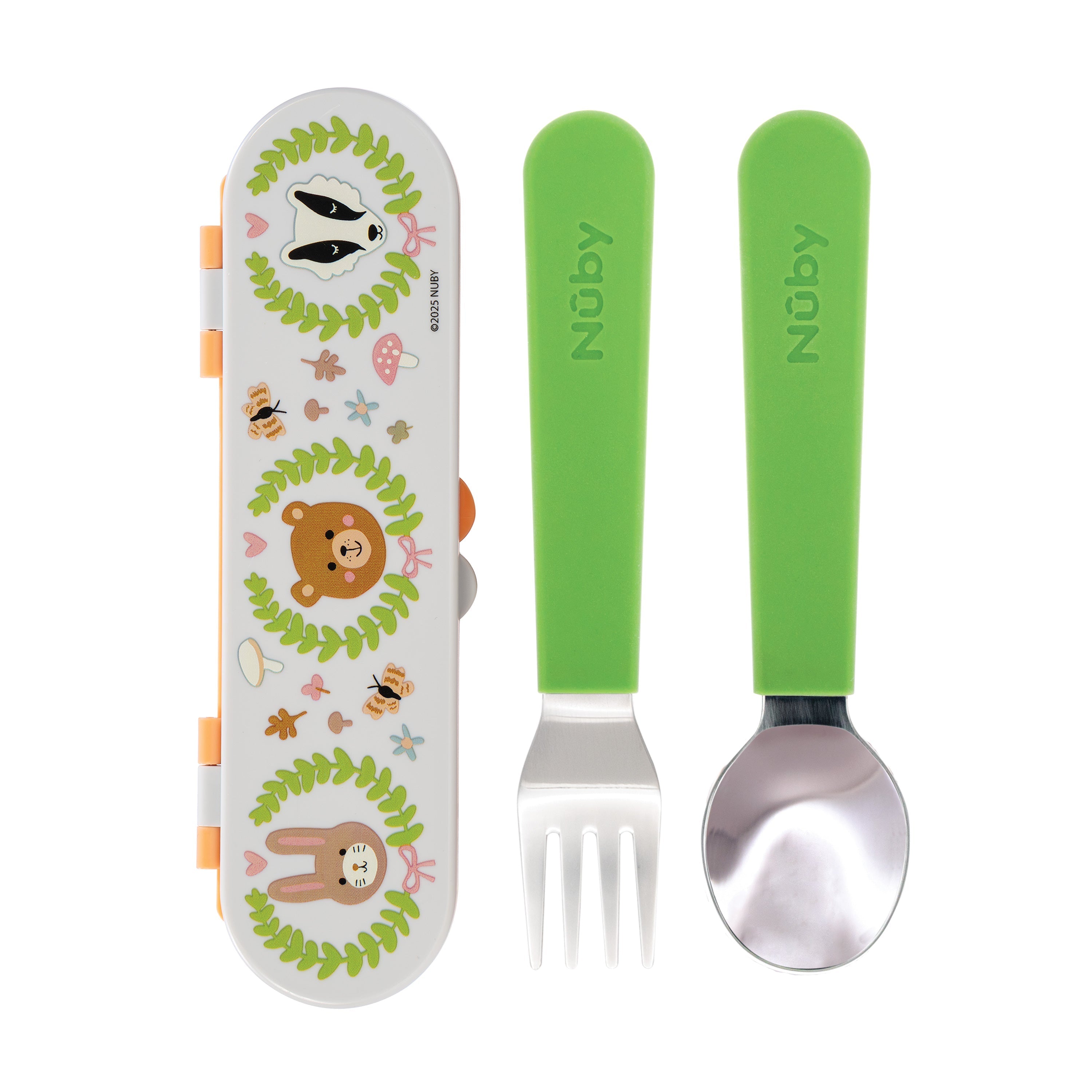 Stainless Steel Toddler Utensil Set | Forest Animals #008B1