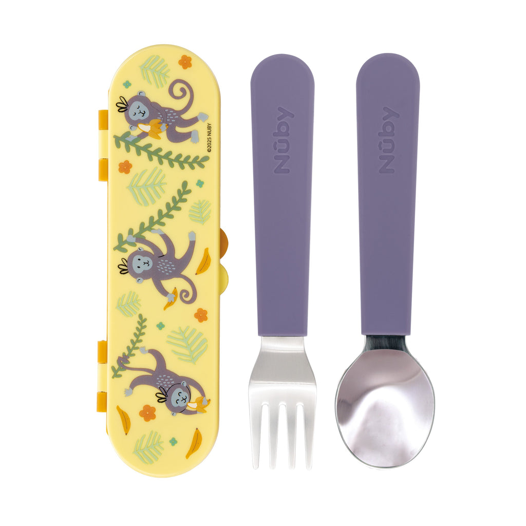 Stainless Steel Toddler Utensil Set | Monkey #005G0