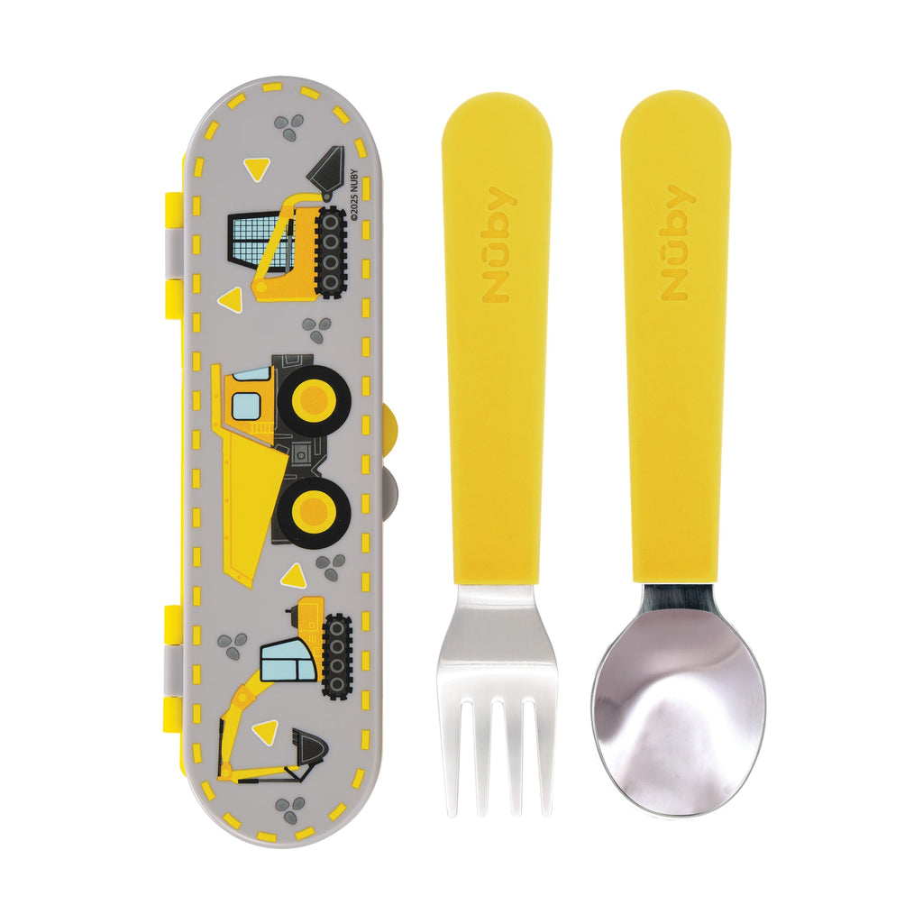 Stainless Steel Toddler Utensil Set | Construction Zone #009OS