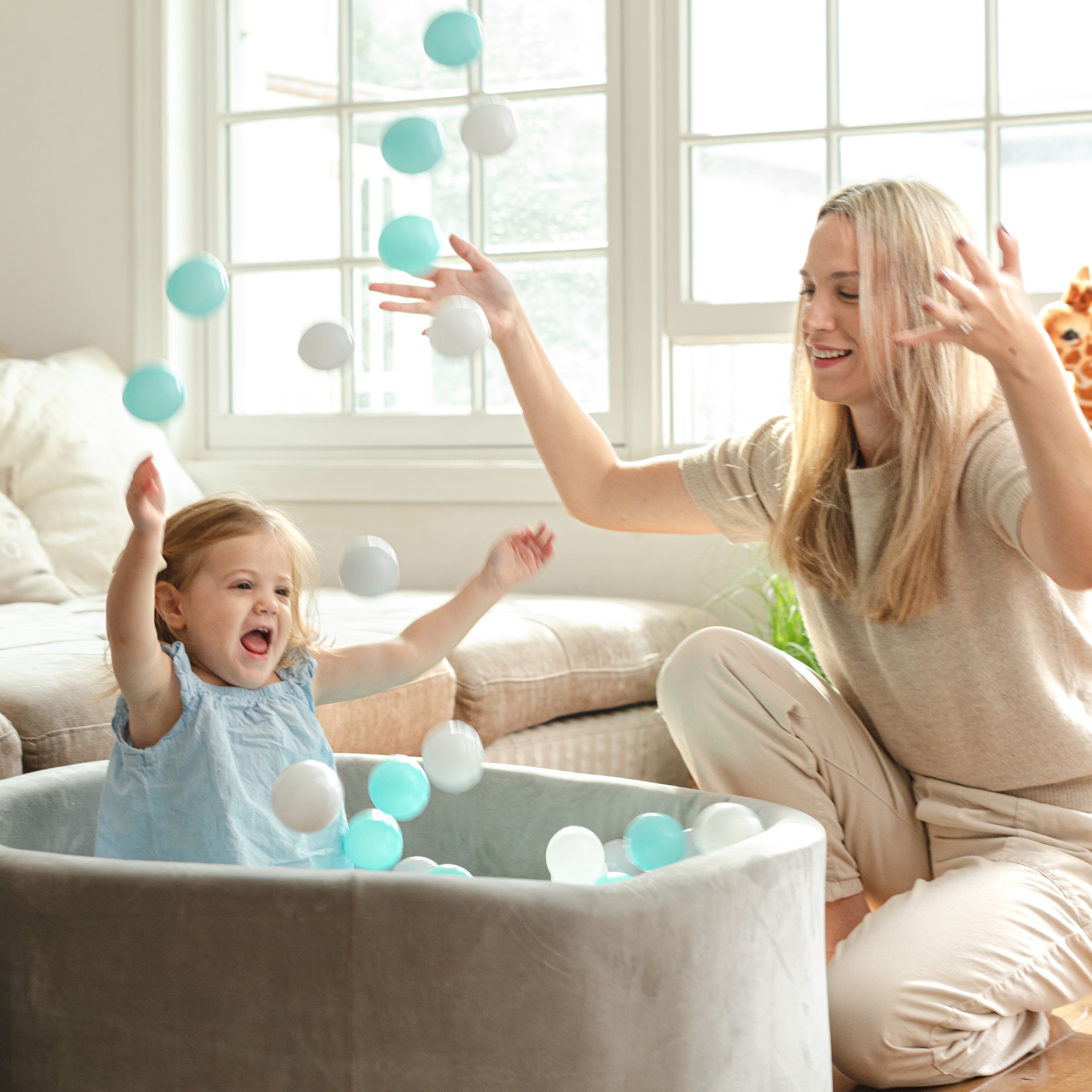 Kids' Ball Pit for Home with 200 Balls | Aqua #17010