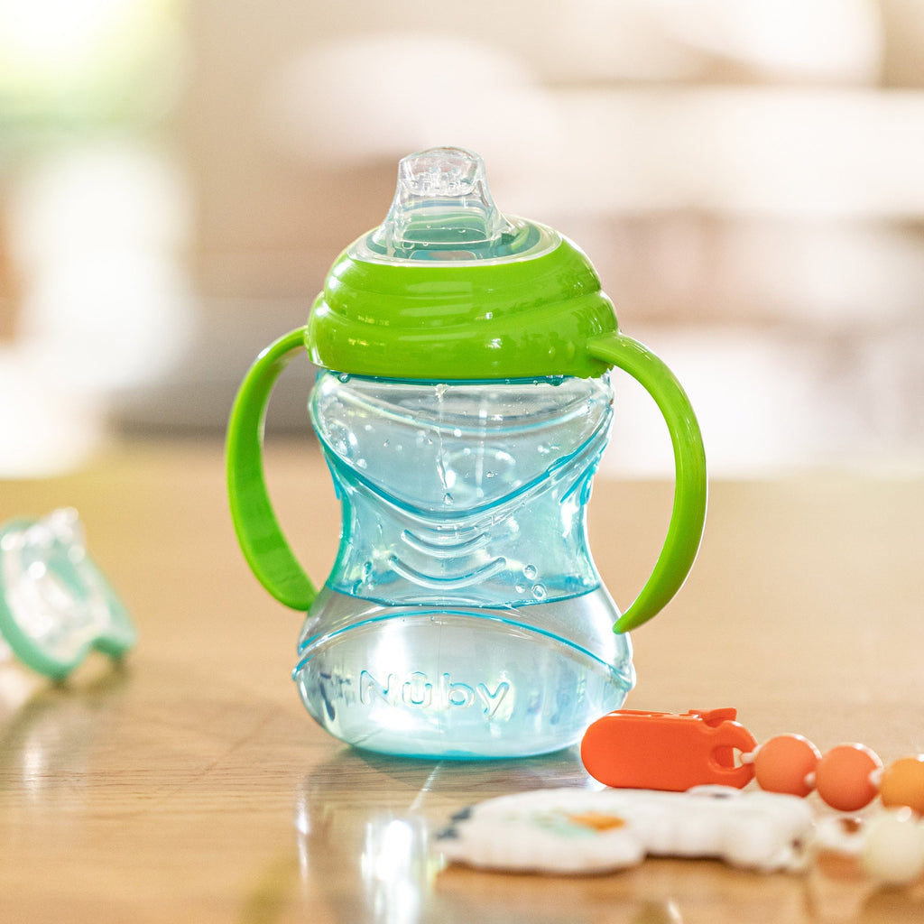 Clik-It Soft Spout Grip N' Sip Trainer Cup (2 Pack) | Blue/Green #277W7