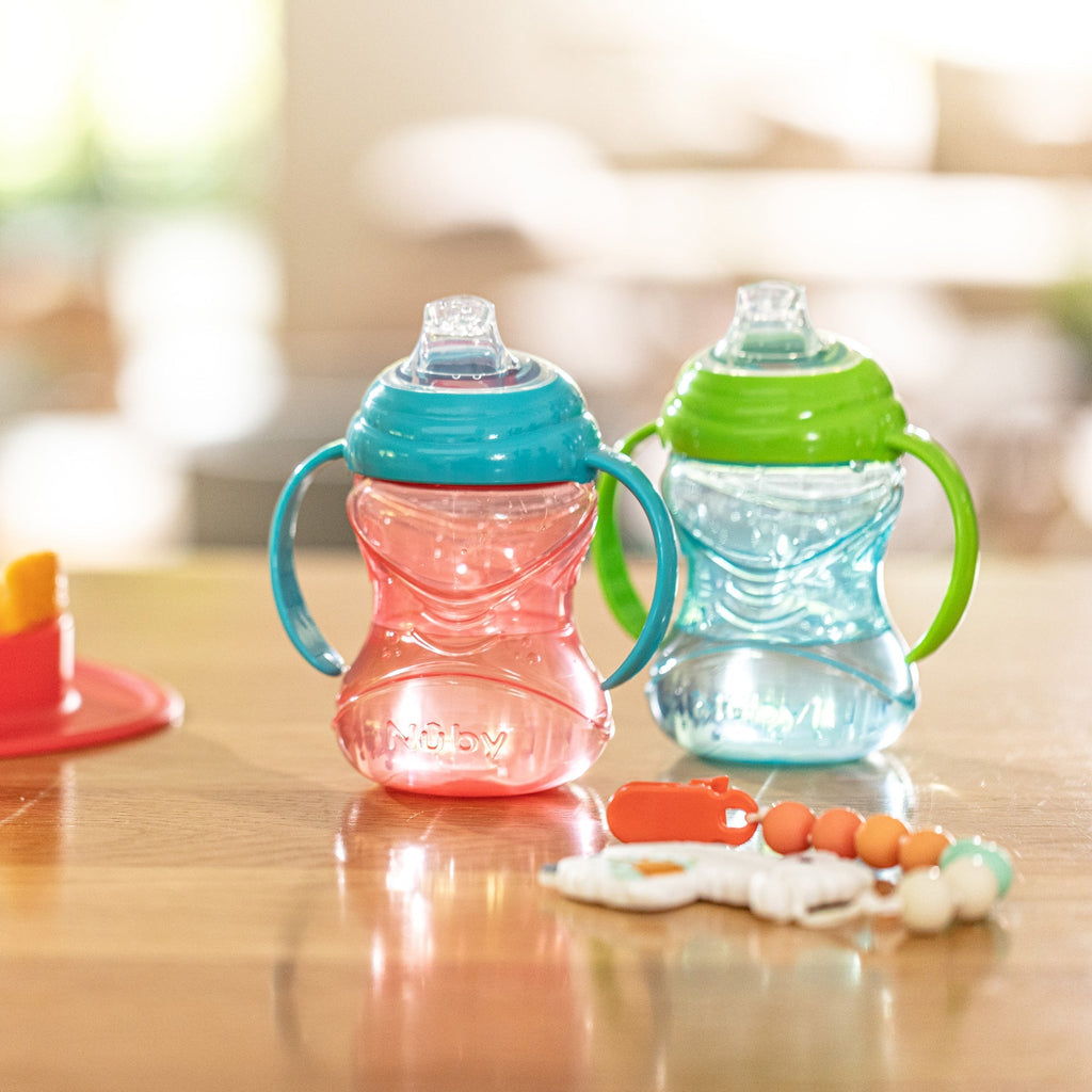 Clik-It Soft Spout Grip N' Sip Trainer Cup (2 Pack) | Blue/Green #277W7