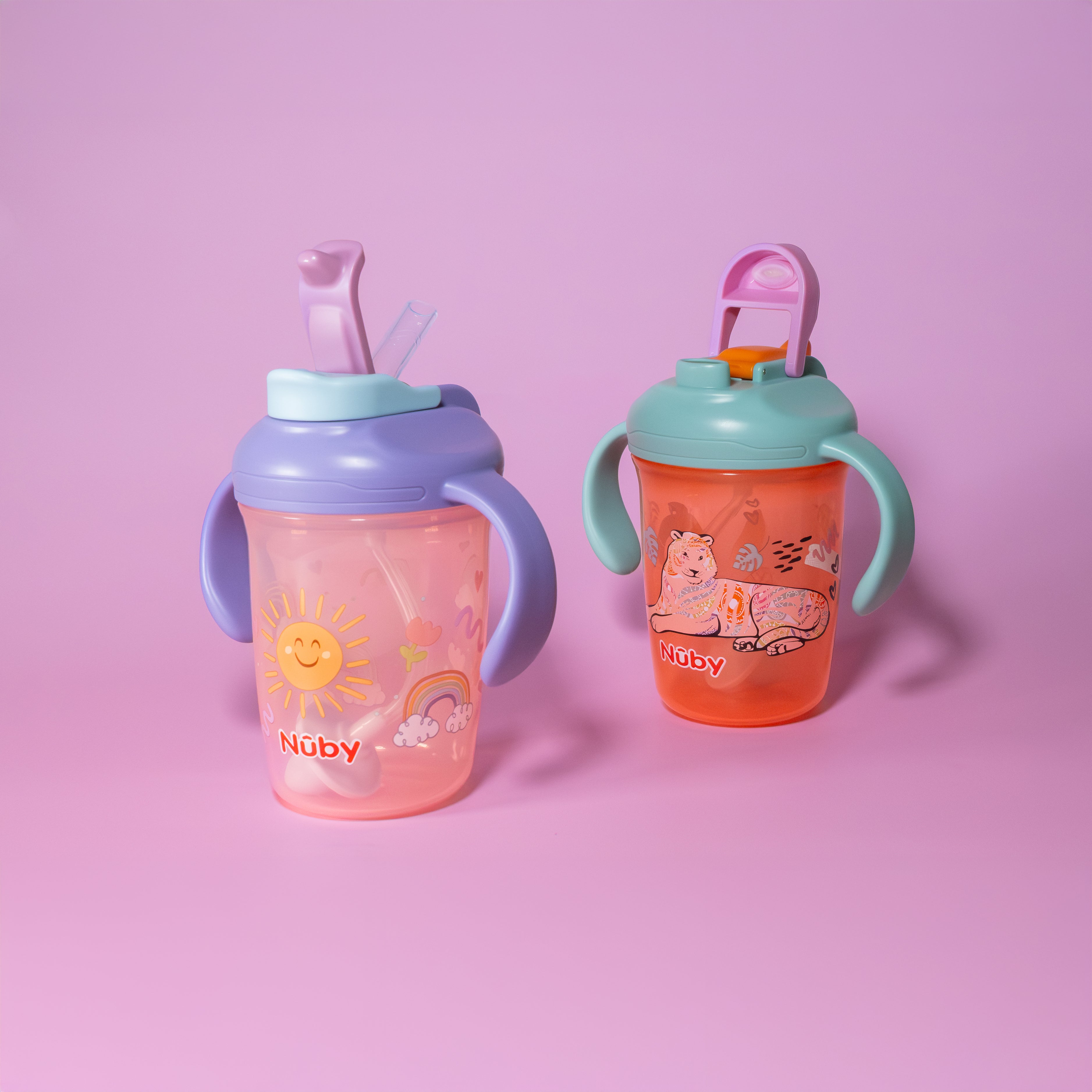 2-in-1 Toddler Cup (2 Pack) | Tiger & Rainbows #1489Q