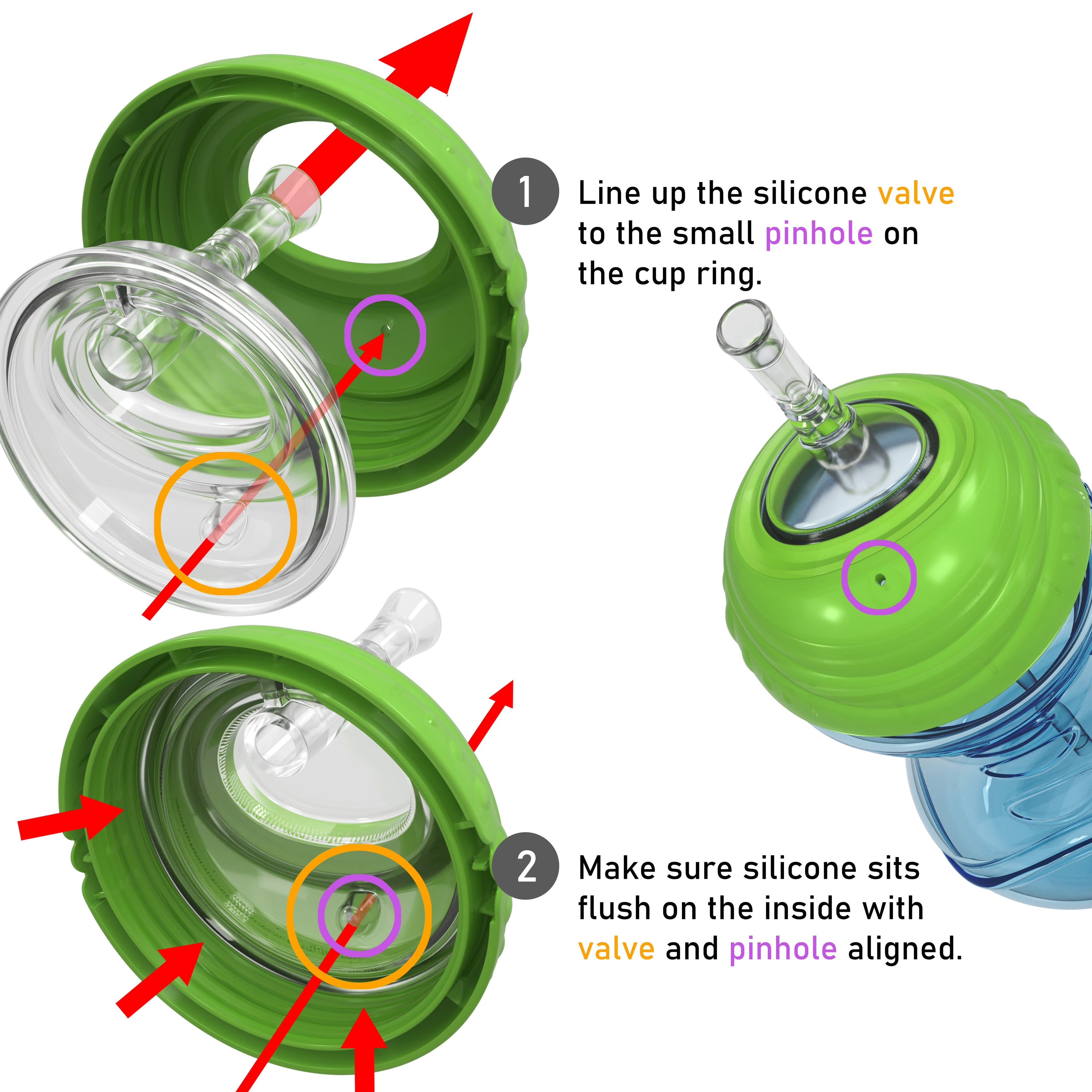 Clik-It Flex Straw Leakproof Sippy Cup (3 Pack) #2858P