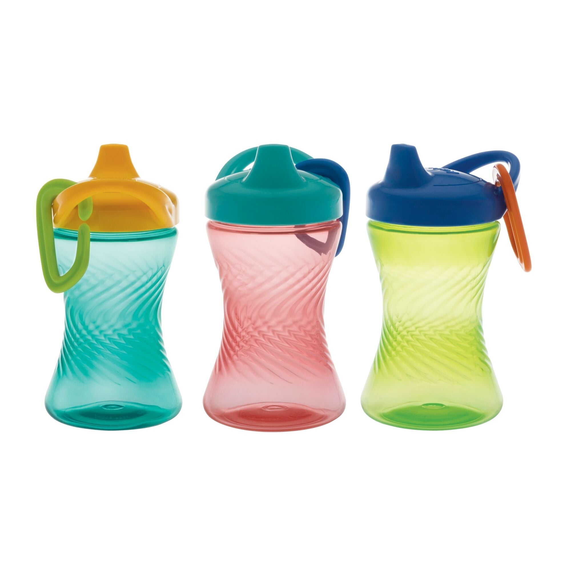 Hard Spout Sippy Cup with Carabiner (3 Pack) | Aqua/Red/Green #203MK