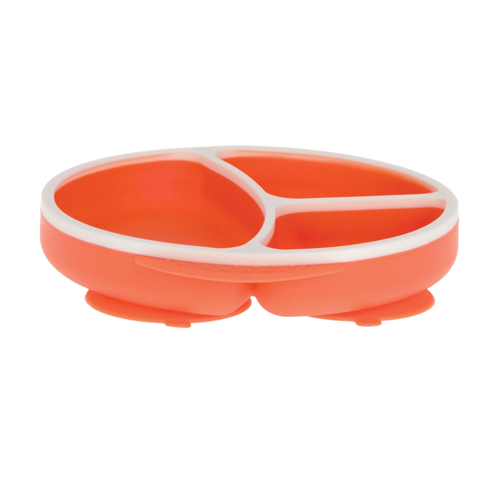 Round Silicone Suction Plate & Lid (2 Pack) | Orange / Aqua #093YS