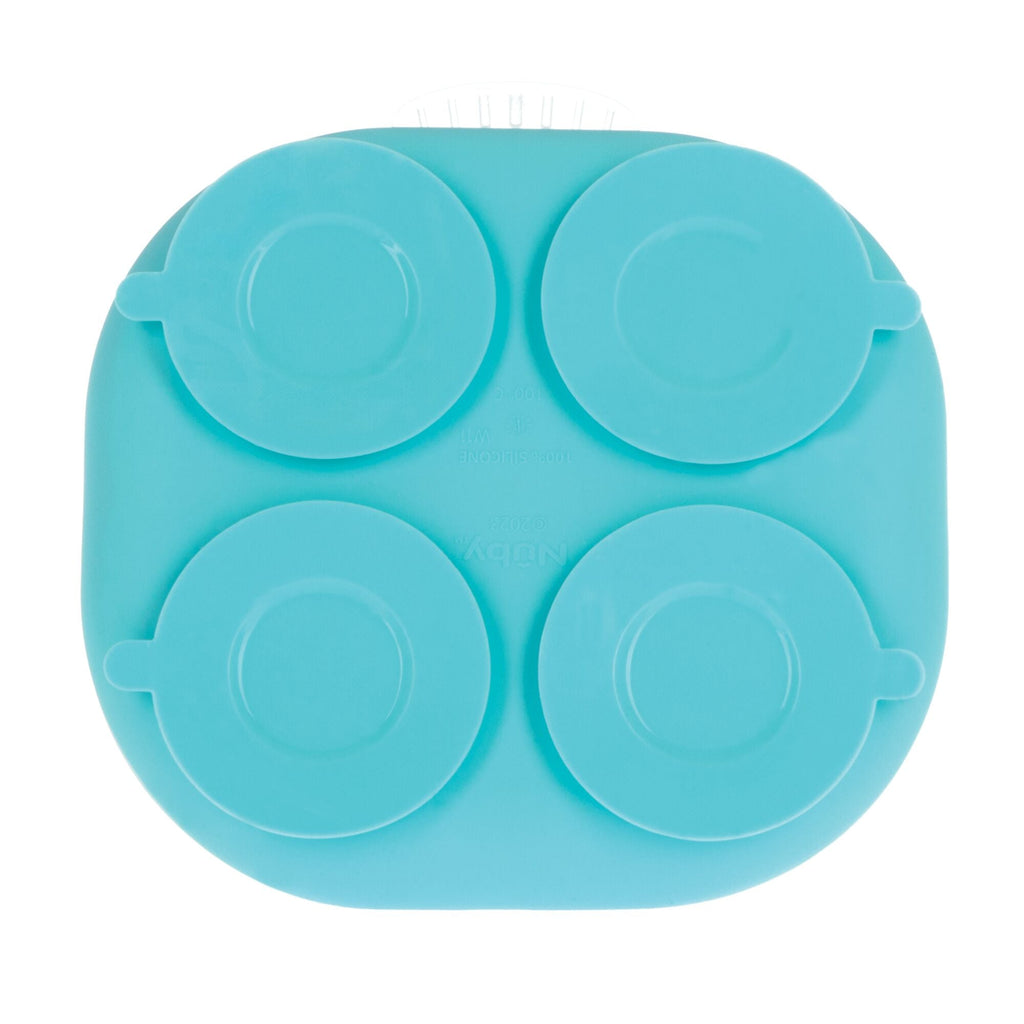 Rectangular Silicone Suction Plate (2 Pack) | Coral / Aqua #101OG