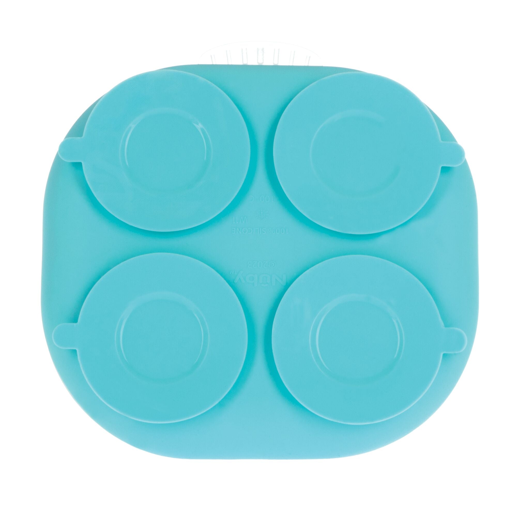 Rectangular Silicone Suction Plate (2 Pack) | Coral / Aqua #101OG