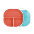 Rectangular Silicone Suction Plate (2 Pack) | Coral / Aqua #101OG