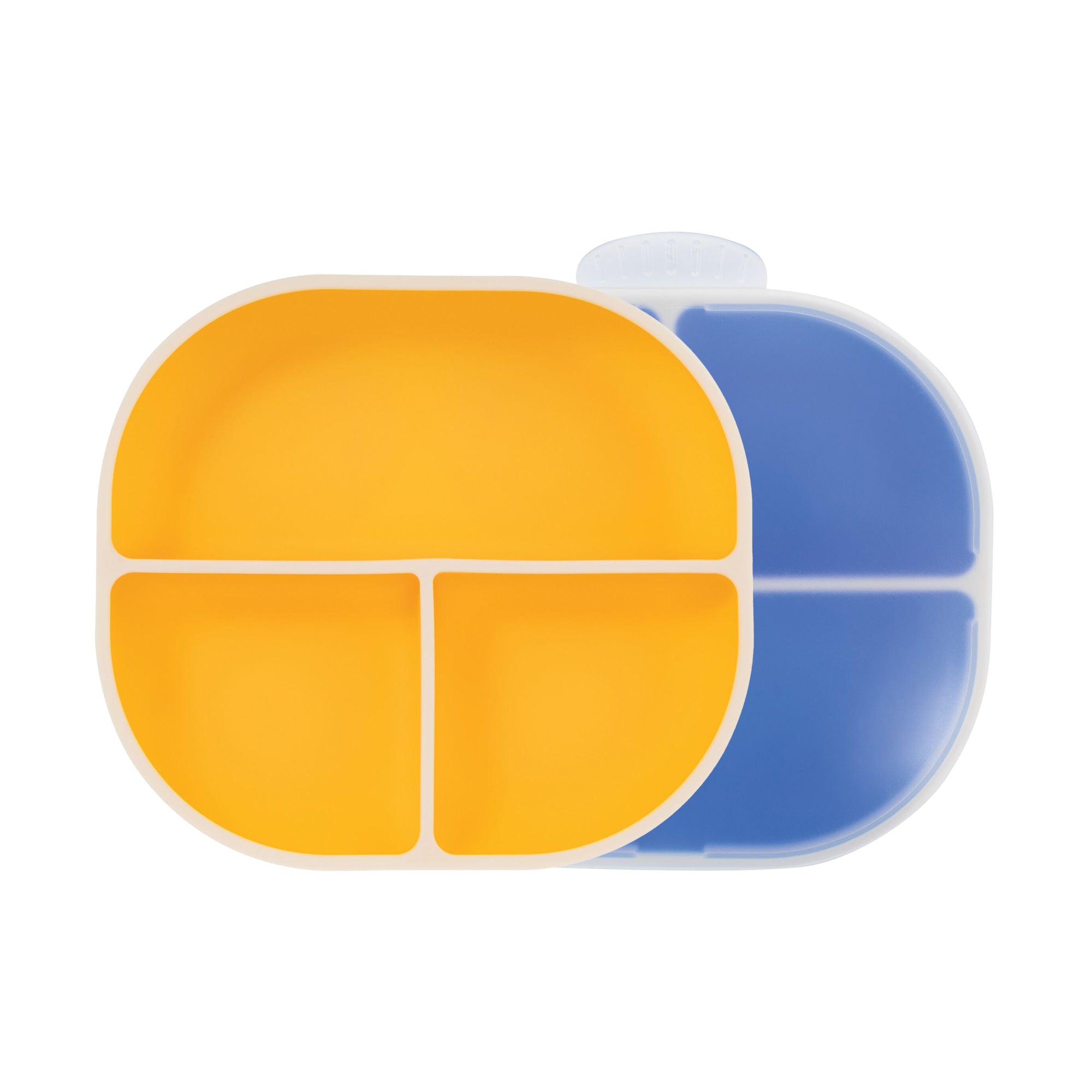 Rectangular Silicone Suction Plate (2 Pack) | Yellow / Blue #100M2