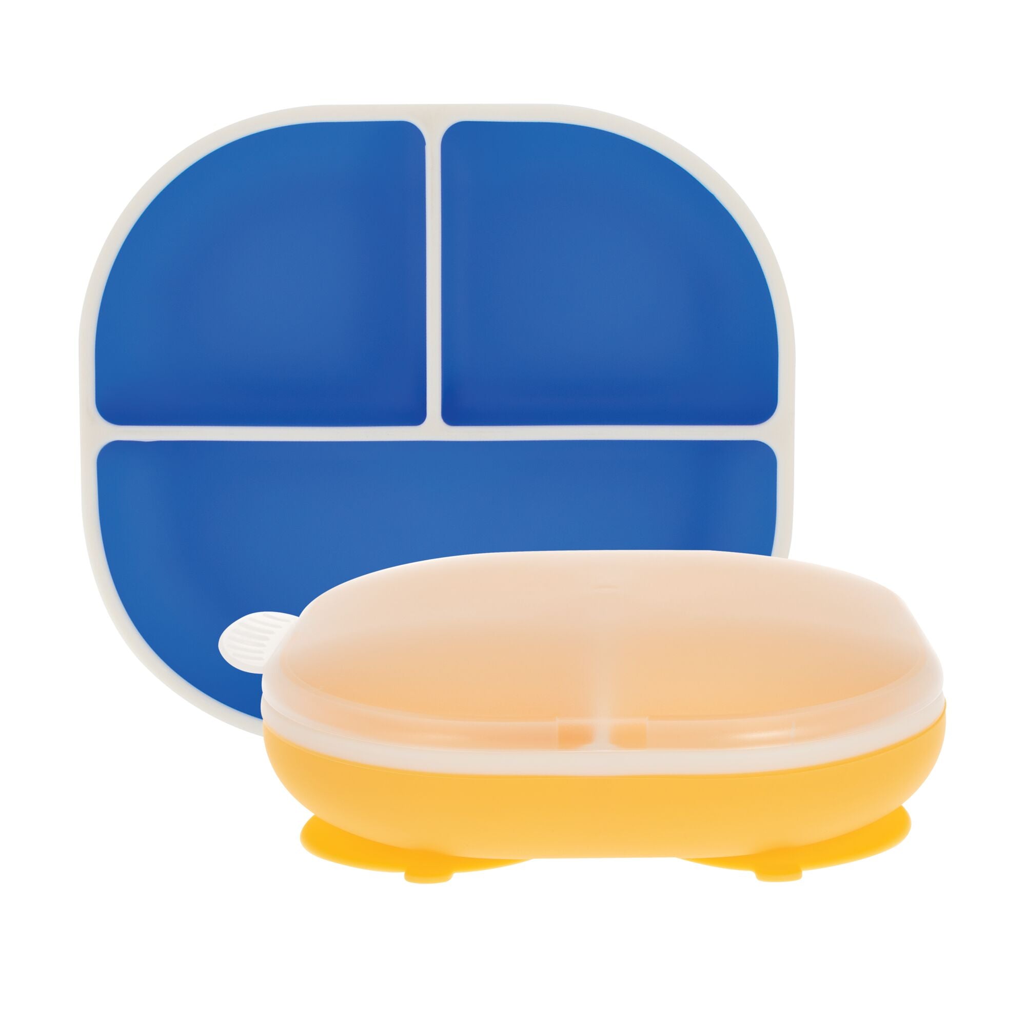 Rectangular Silicone Suction Plate (2 Pack) | Yellow / Blue #100M2