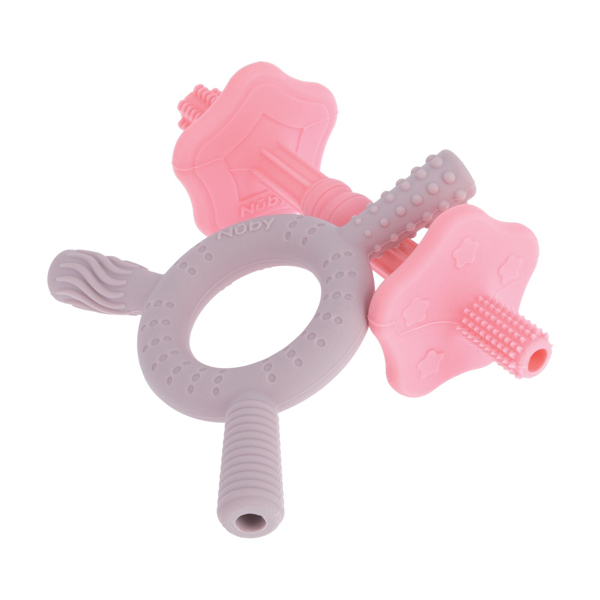 Hollow Sensory Tube Teethers | Pink/Plum #194WH