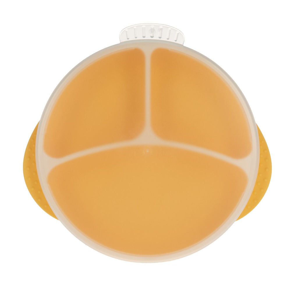 Round Silicone Suction Plate & Lid (2 Pack) | Blue / Yellow #092SD