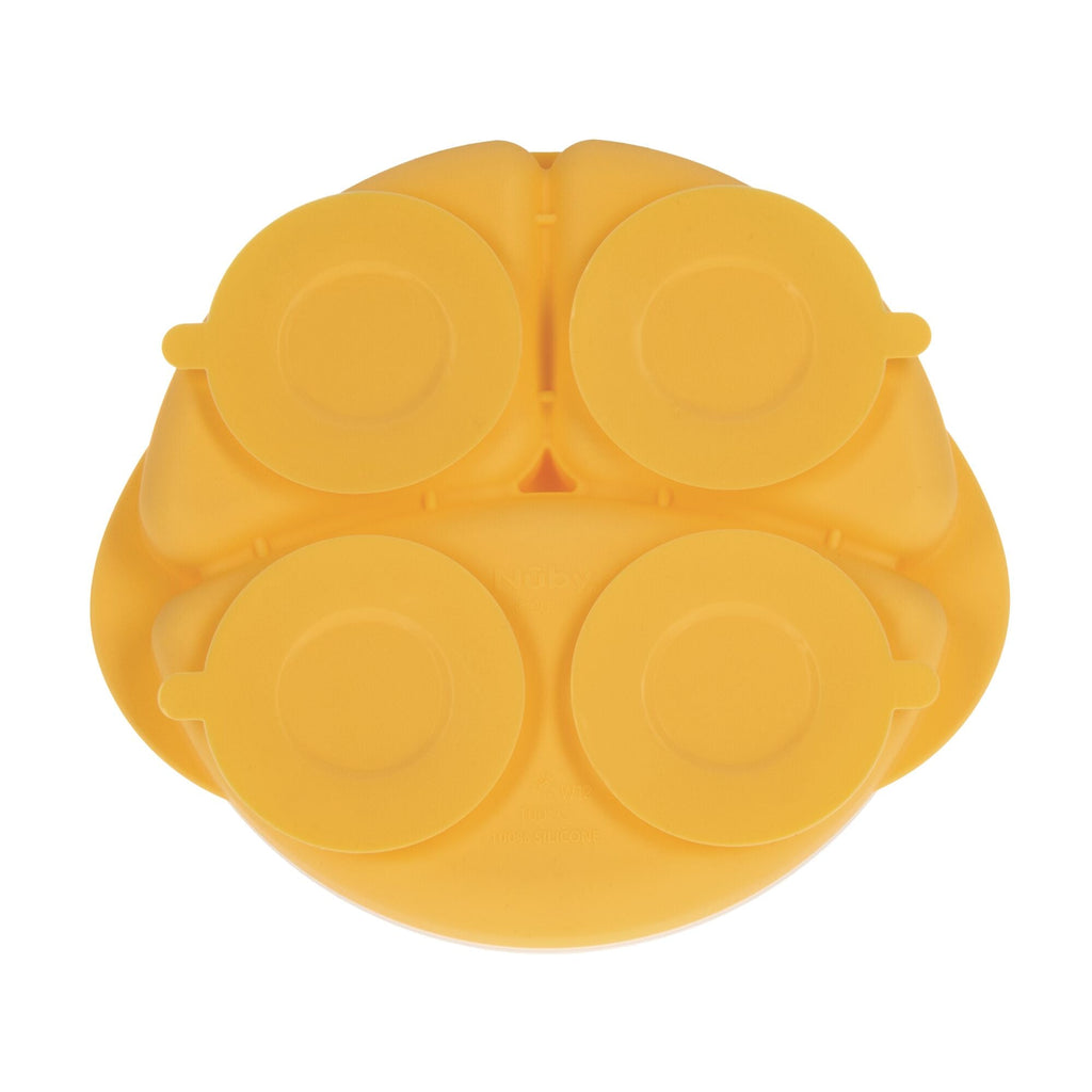 Round Silicone Suction Plate & Lid (2 Pack) | Blue / Yellow #092SD