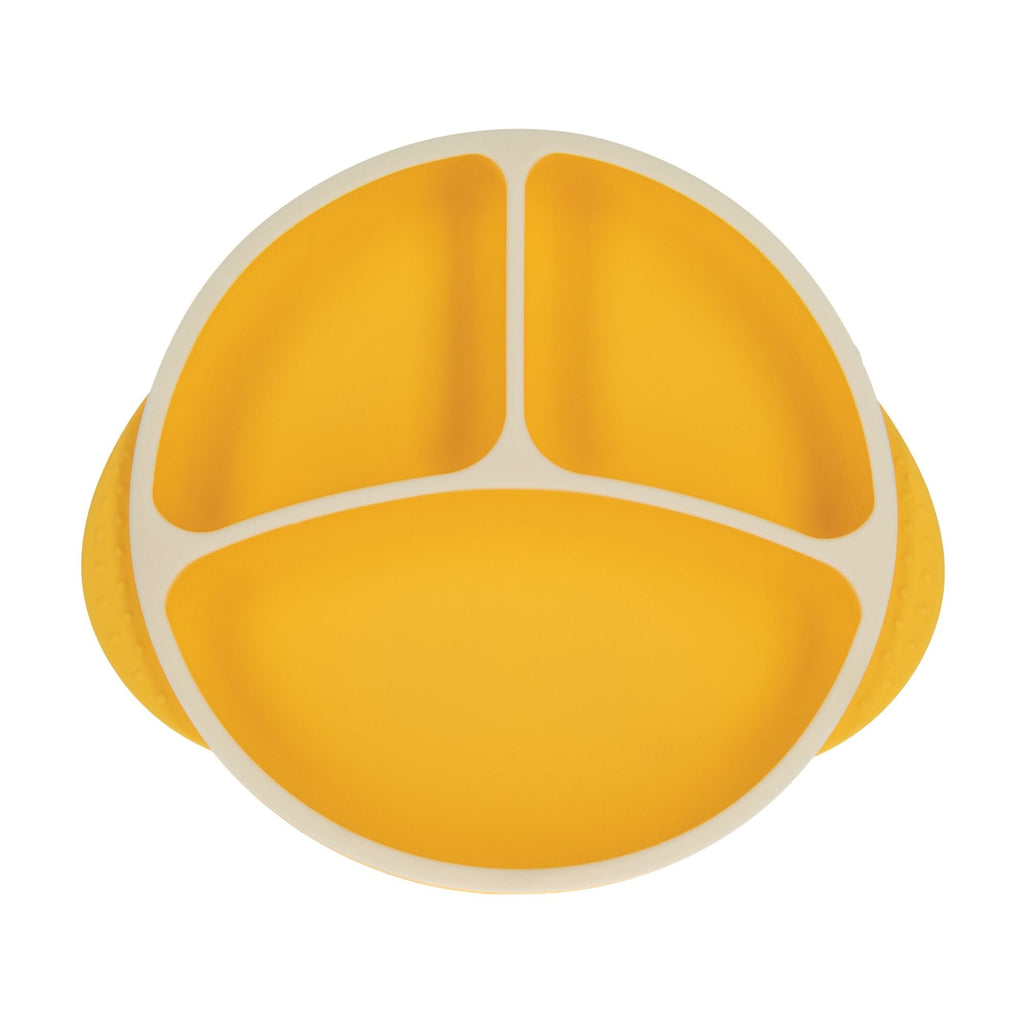 Round Silicone Suction Plate & Lid (2 Pack) | Blue / Yellow #092SD