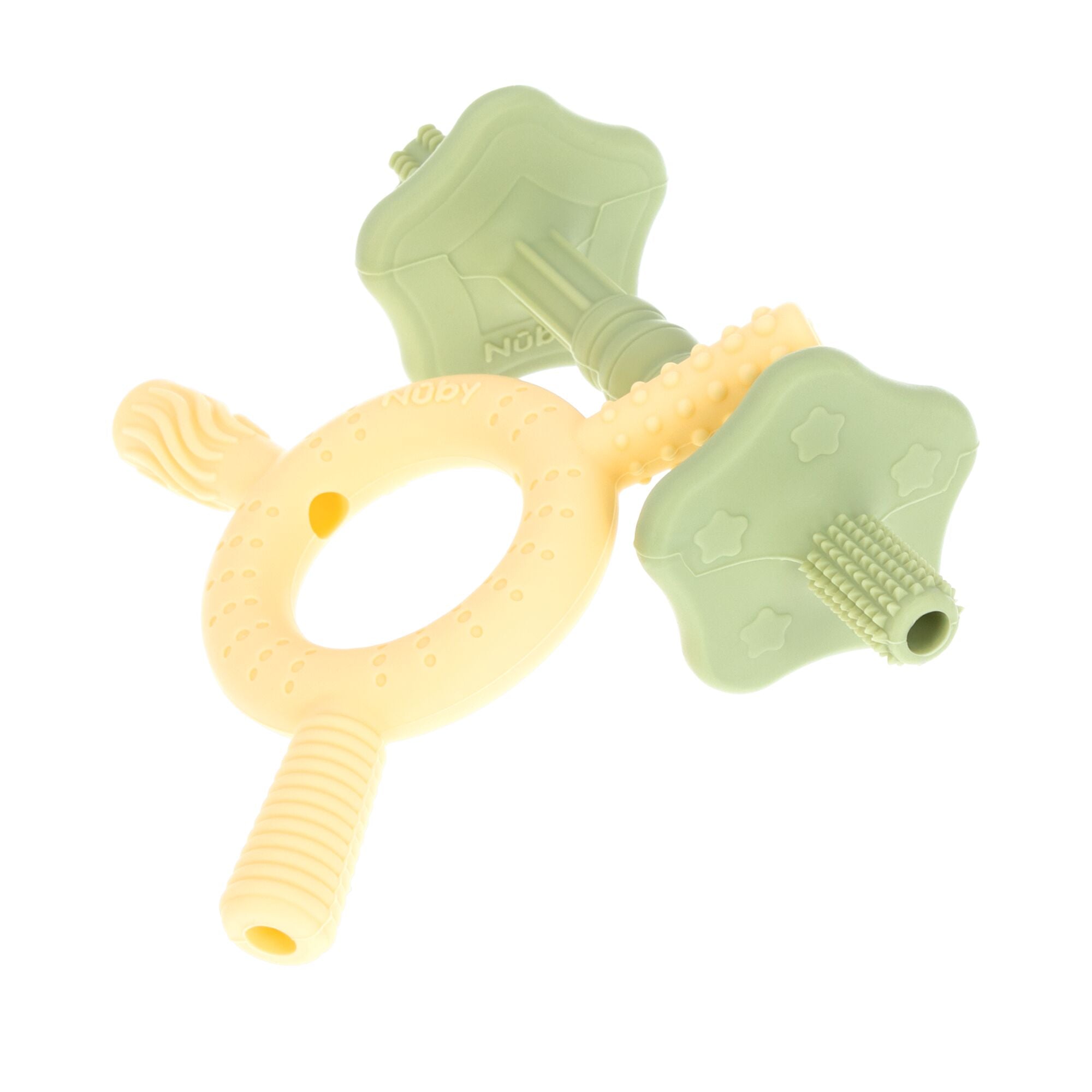 Hollow Sensory Tube Teethers | Green/Yellow #19315