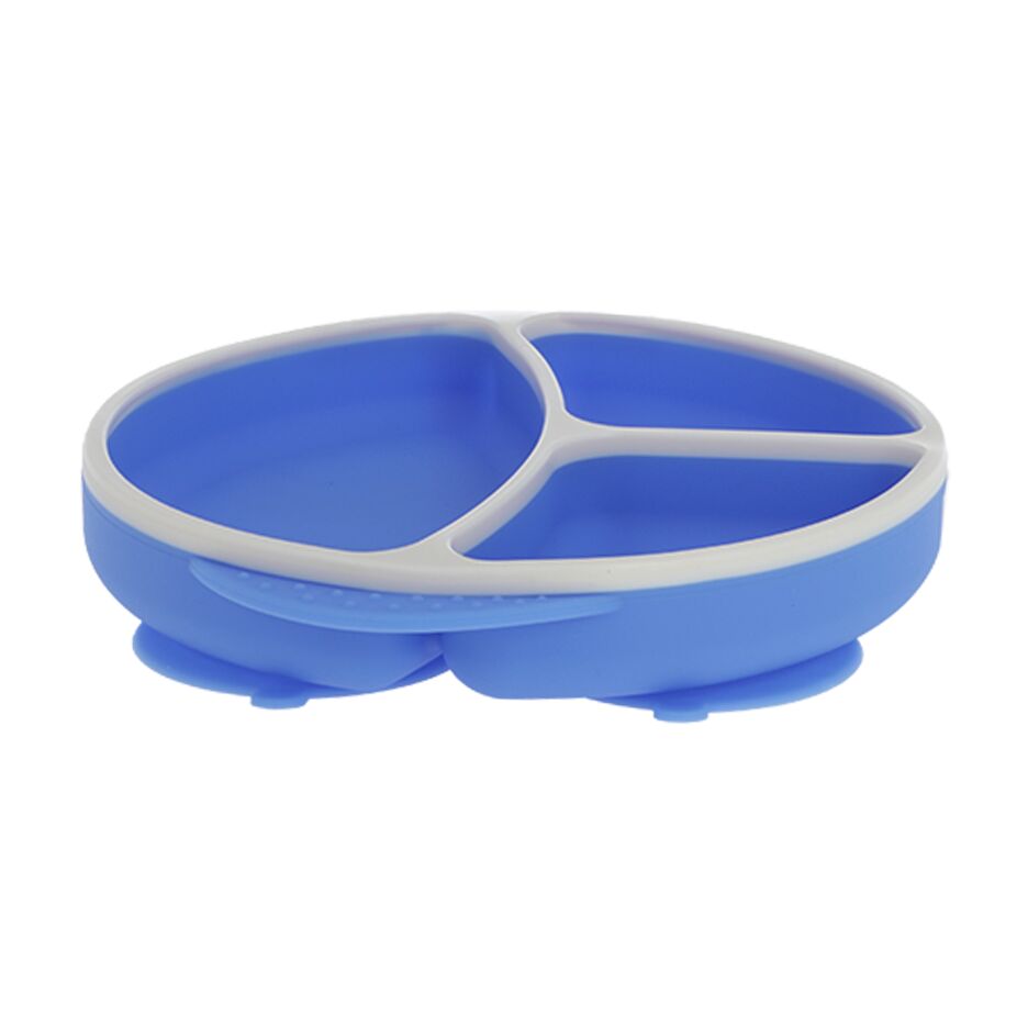 Round Silicone Suction Plate & Lid (2 Pack) | Blue / Yellow #092SD