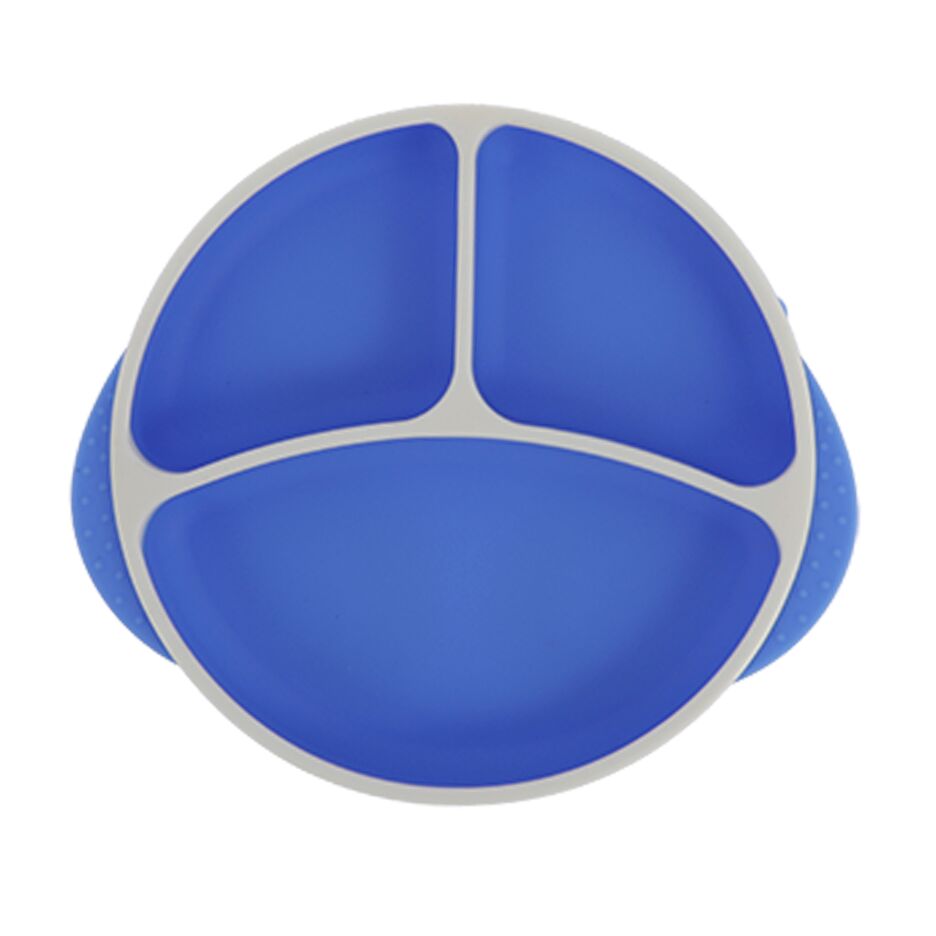 Round Silicone Suction Plate & Lid (2 Pack) | Blue / Yellow #092SD