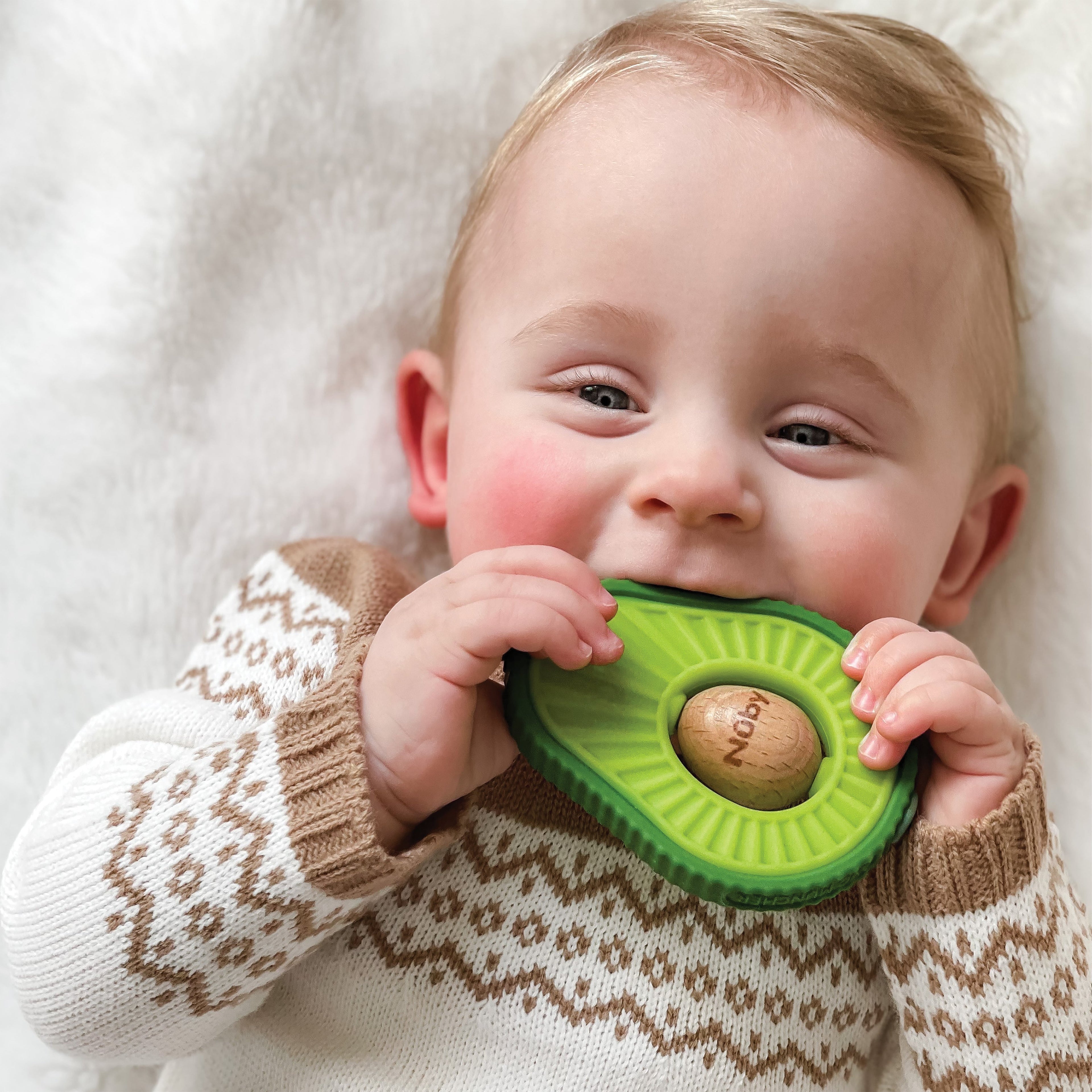 Avocado Muncher Wood and Silicone Teether #322RJ