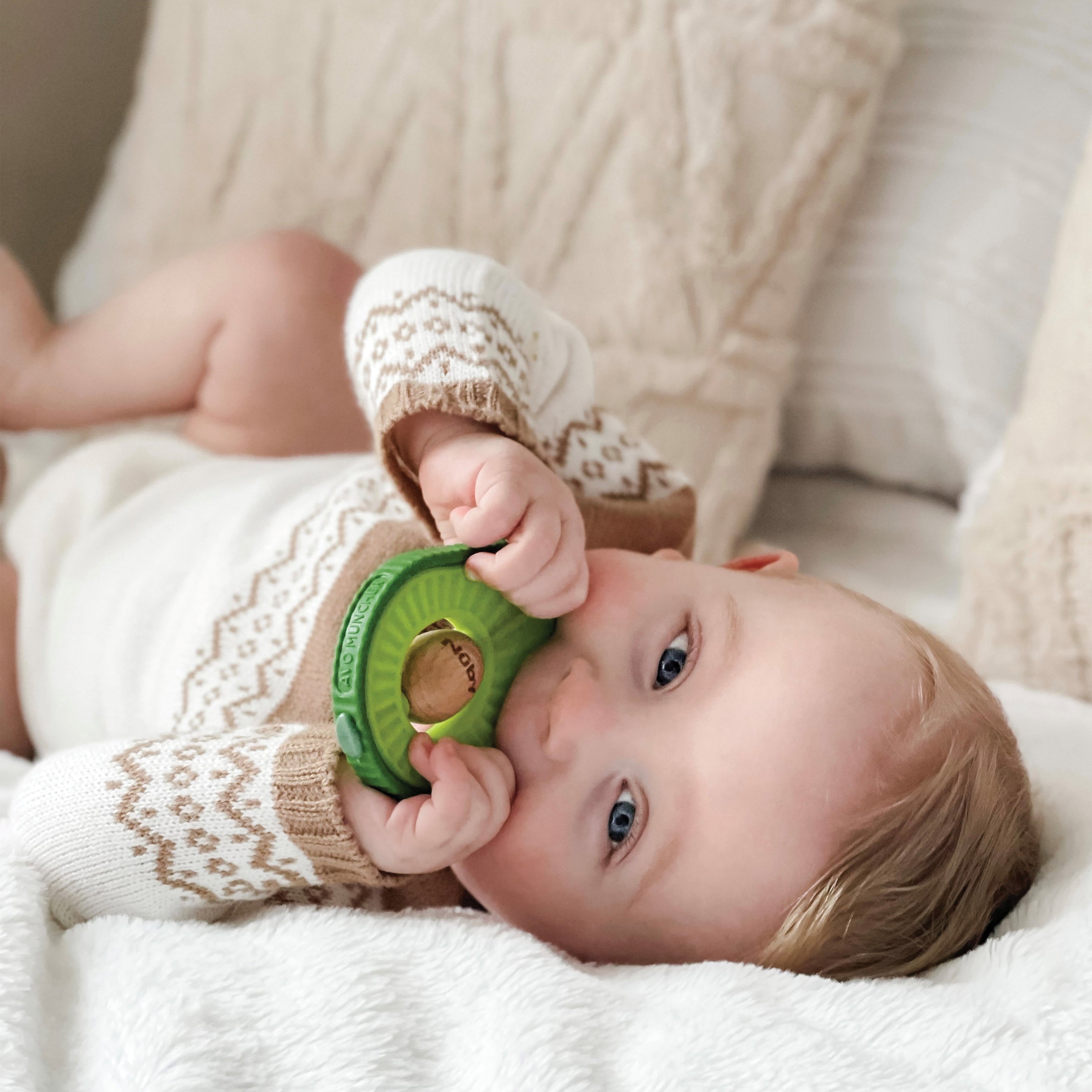 Avocado Muncher Wood and Silicone Teether #322RJ